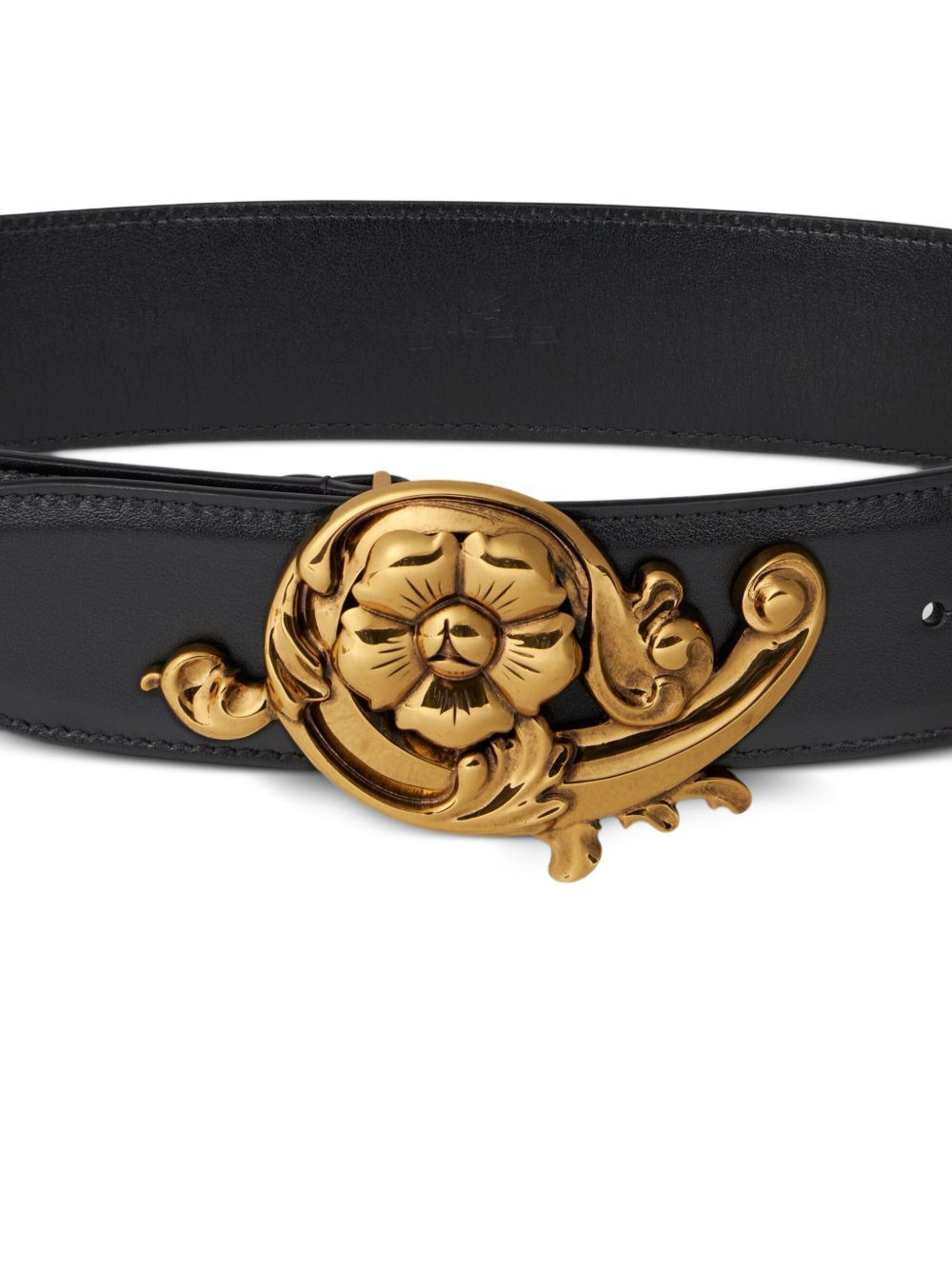 floral-buckle leather belt - 2