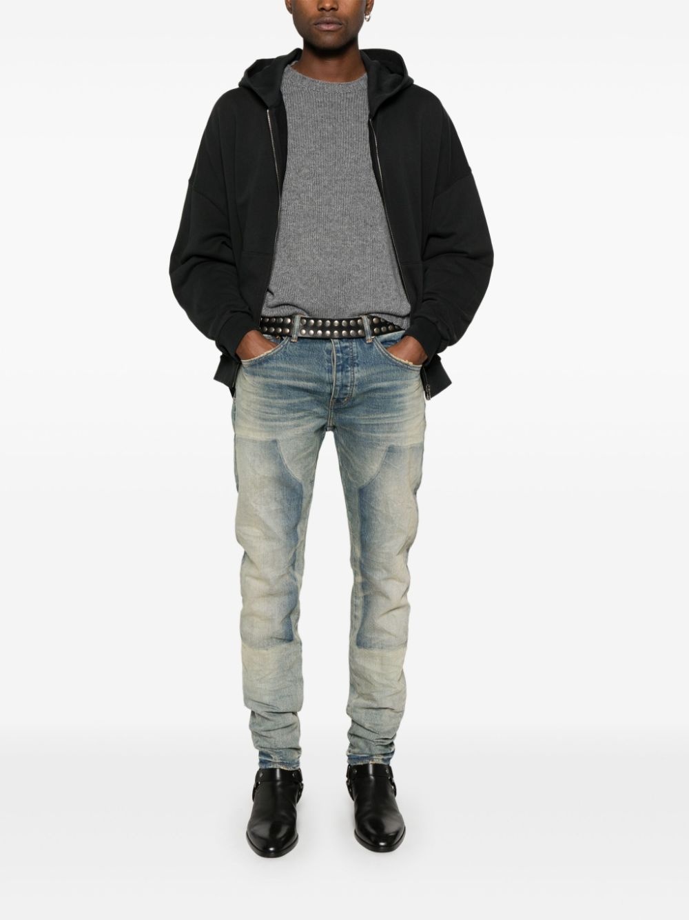 curved-logo sweater - 2