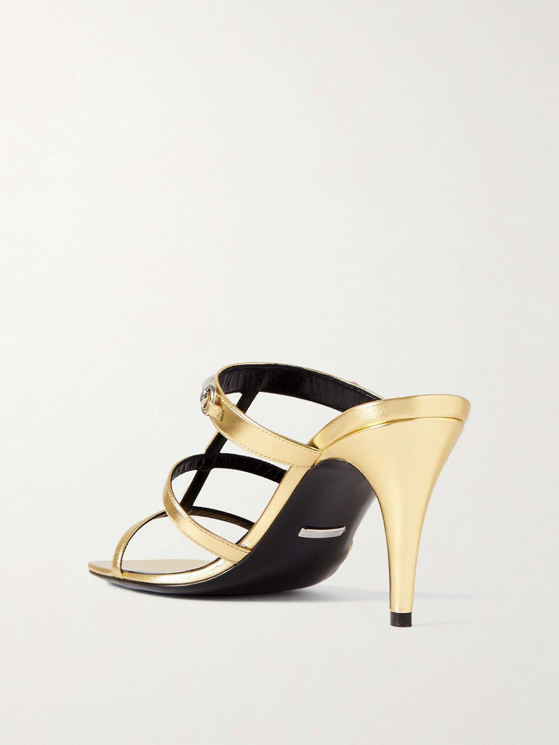 Divine horsebit-detailed metallic-leather mules 3