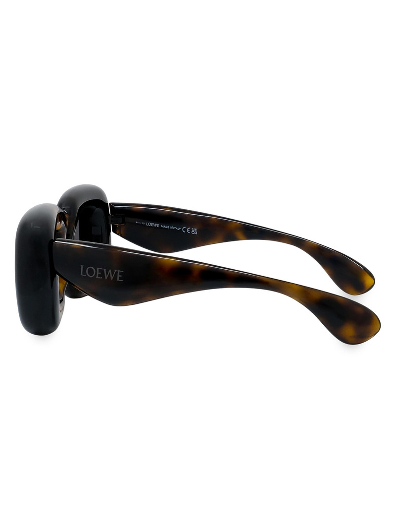 Men's Square 55MM Acetate Sunglasses - Dark Havana Smoke 3