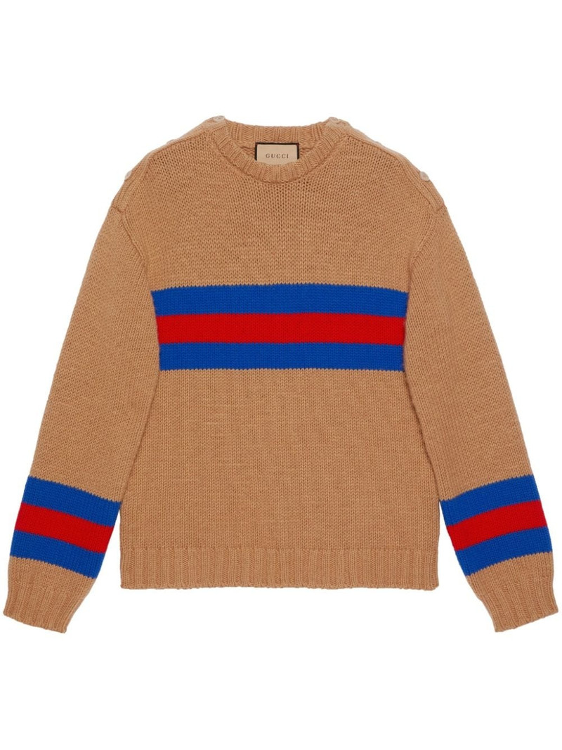 striped wool-blend jumper - 1