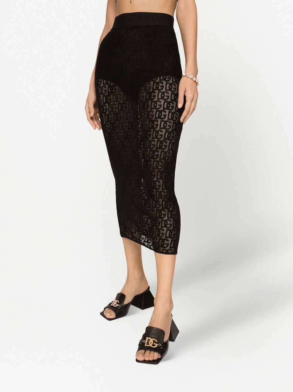 DG logo high waist skirt - 3