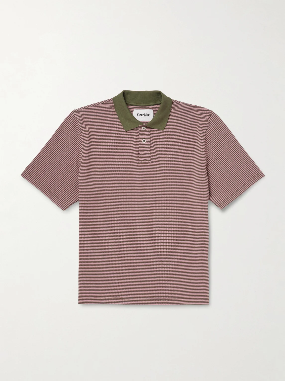 Striped Cotton-Piqué Polo Shirt - 1