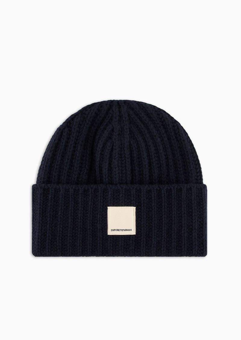 ASV Capsule fisherman’s-rib wool beanie 1