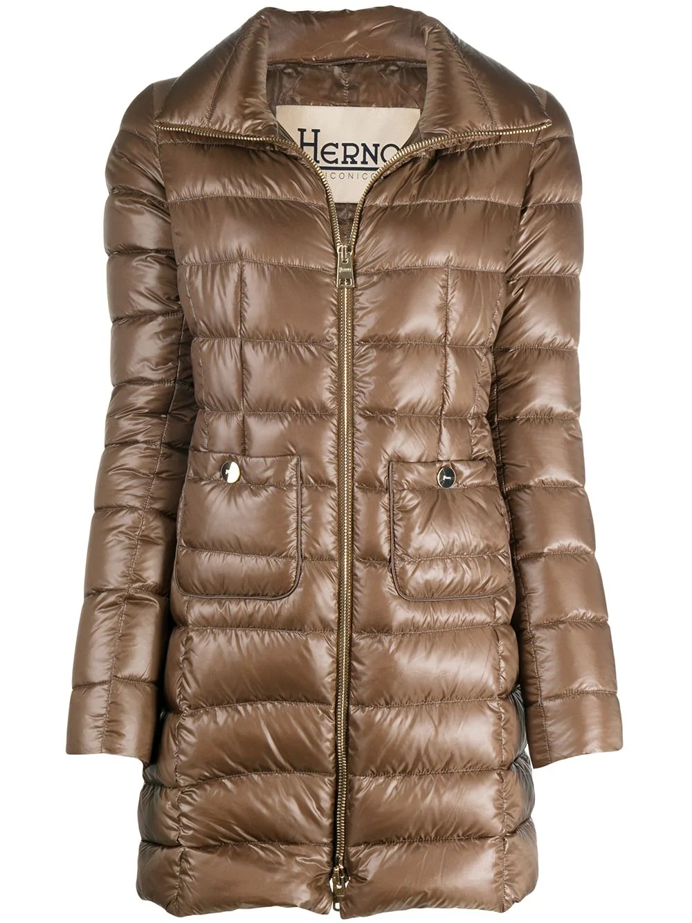 zip-up padded coat - 1