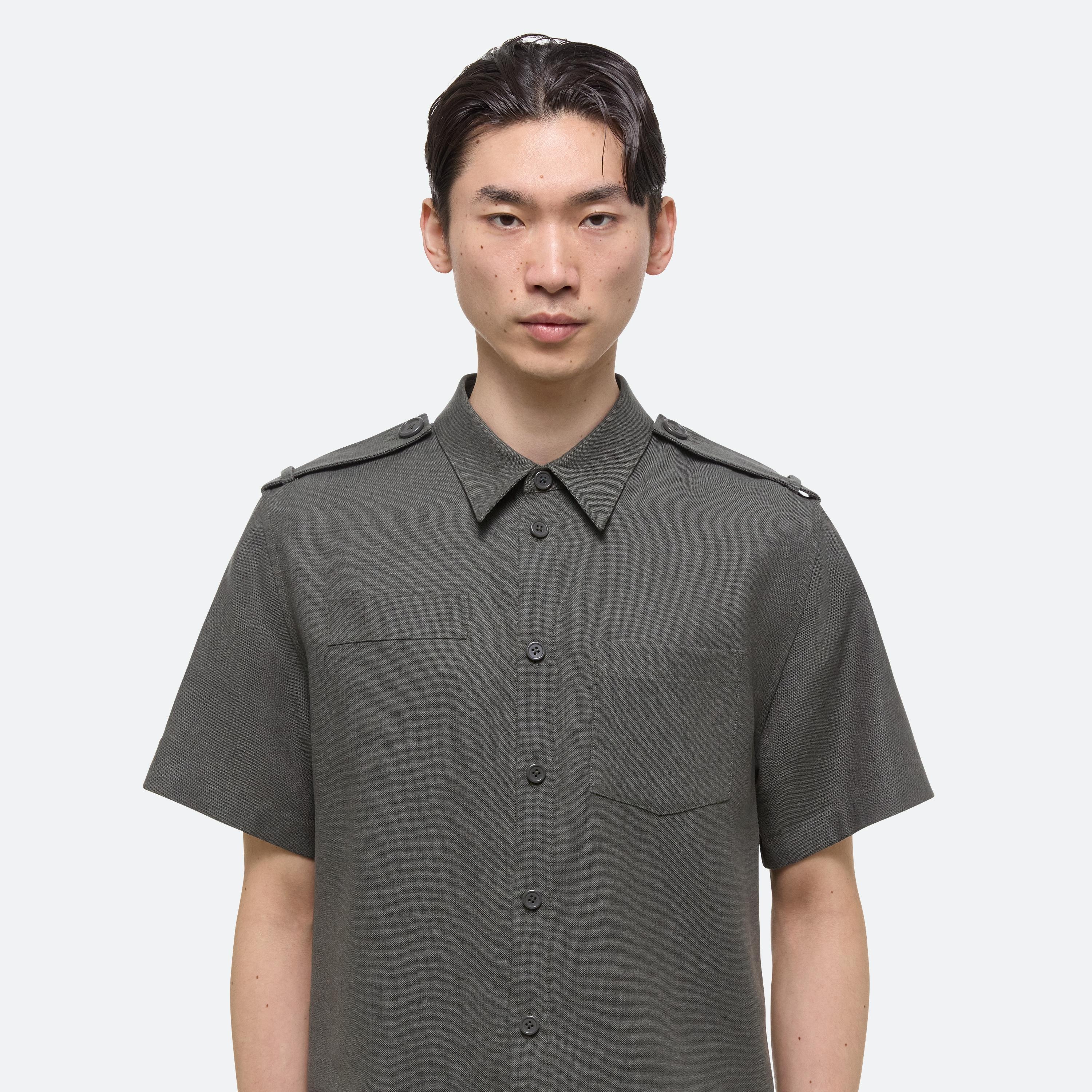 LINEN EPAULET SHIRT - 5
