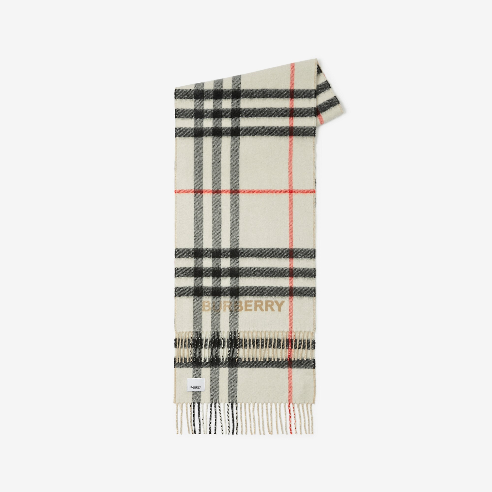 Contrast Check Cashmere Scarf - 1