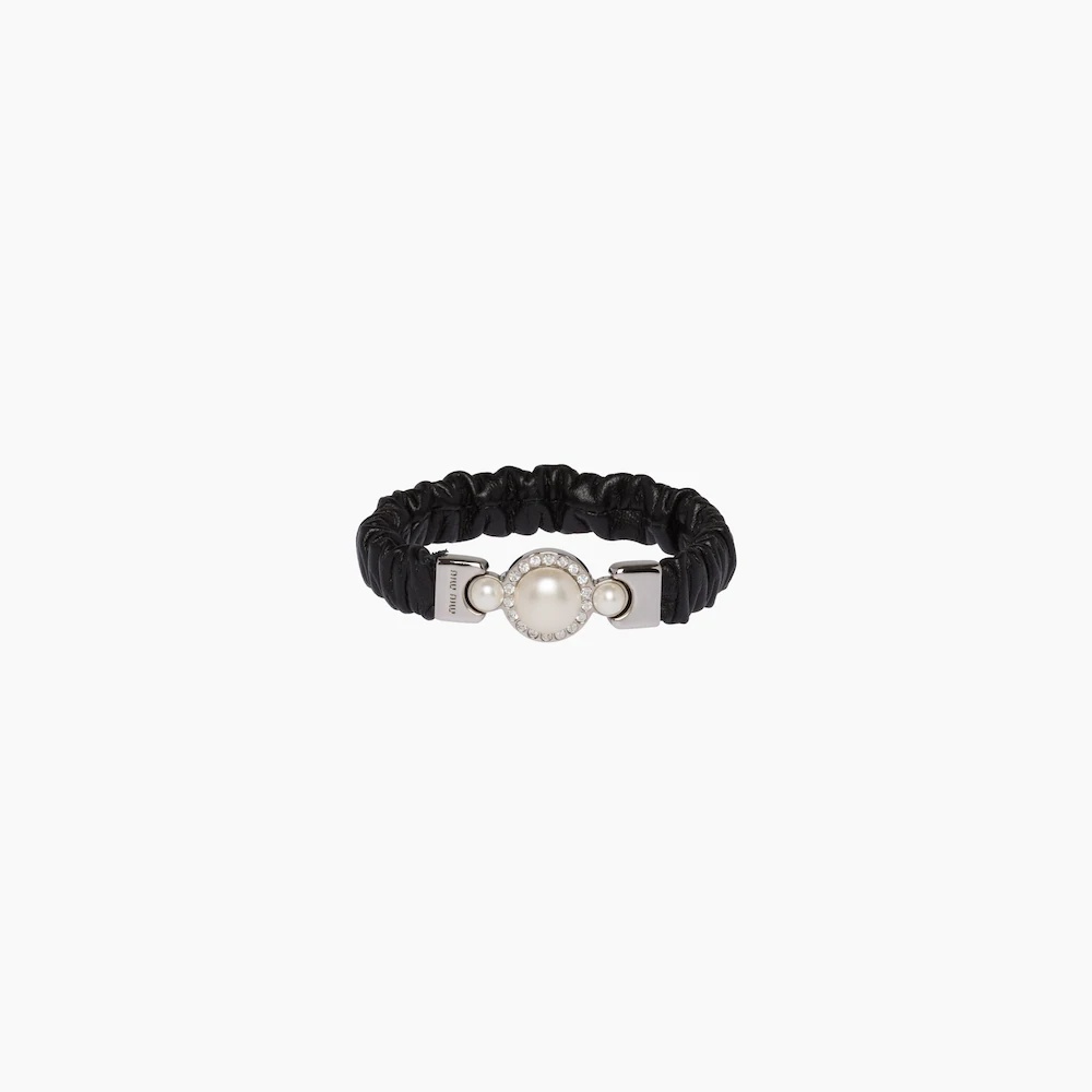 Nappa leather and metal bracelet - 1