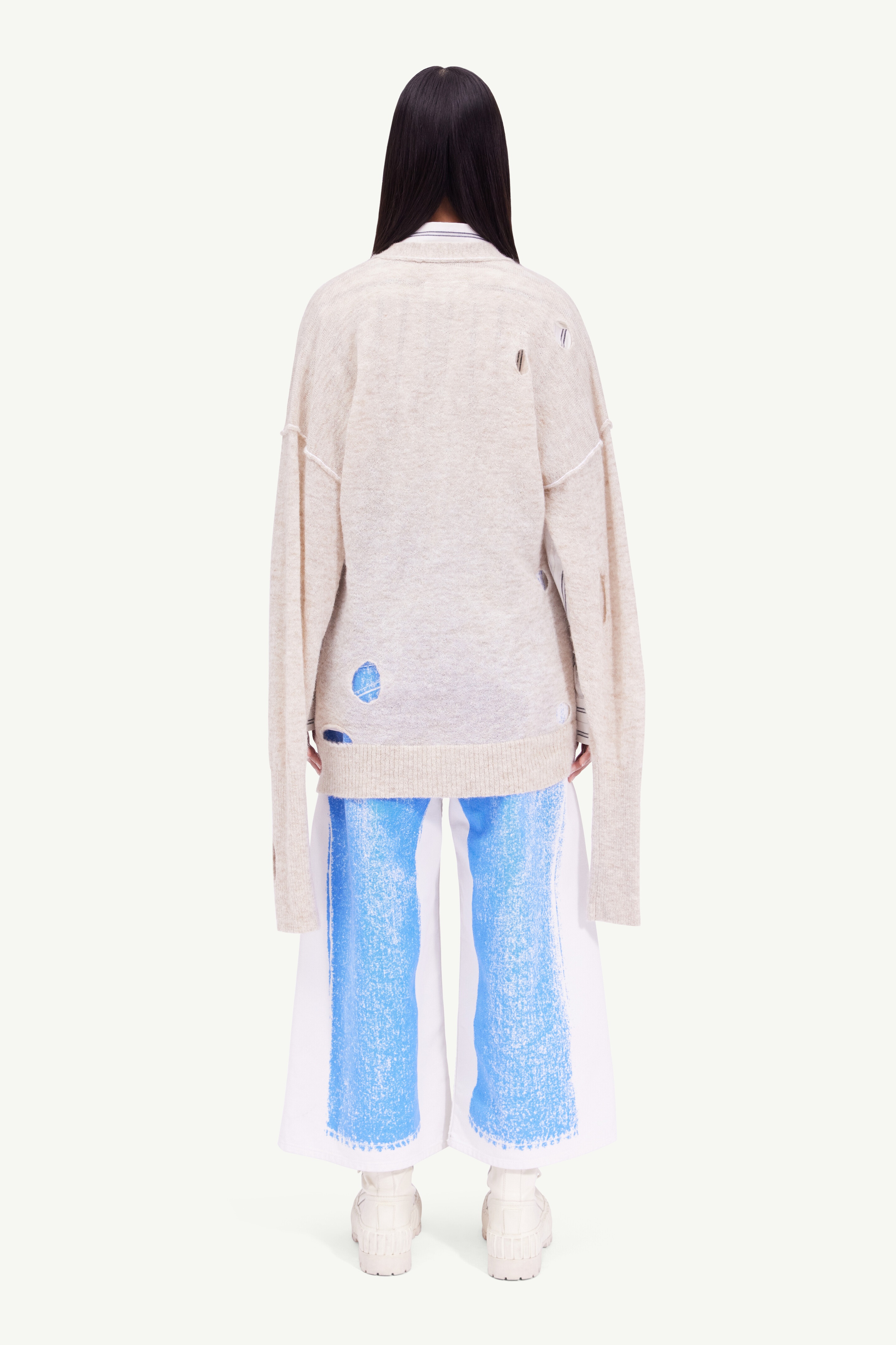 Distressed knit cardigan - 4