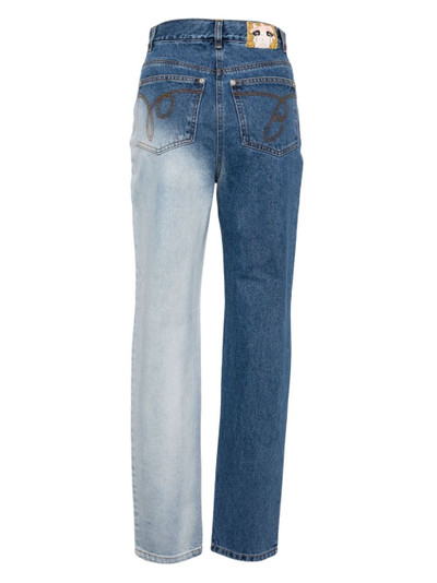 pushBUTTON high-rise two-tone jeans outlook