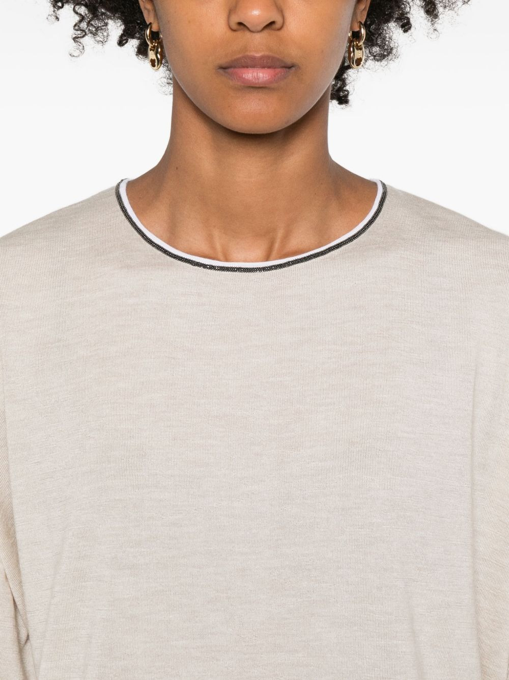 crew-neck cashmere-blend T-shirt - 5