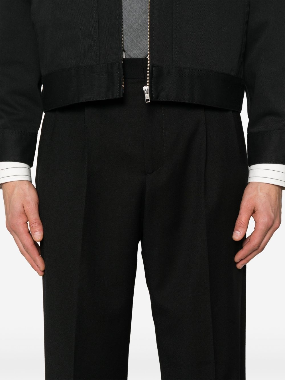wide-leg pleated trousers - 5