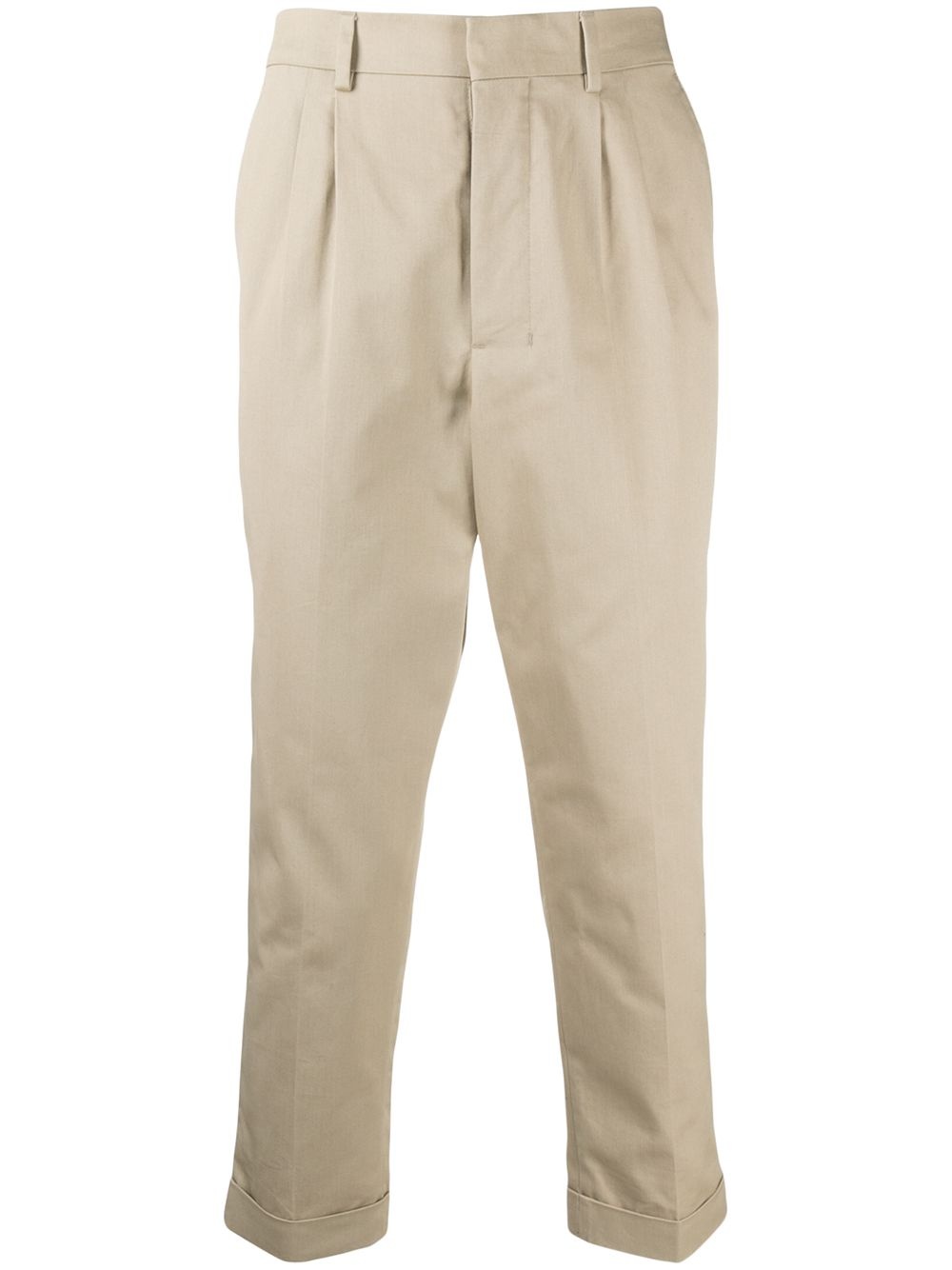 turn-up hem tapered chinos - 1