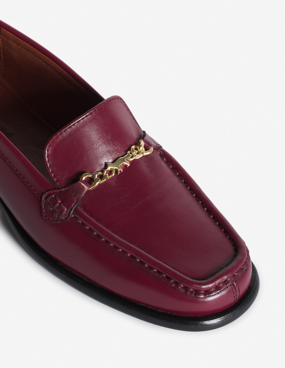 PROFILE FOX LEATHER LOAFERS - 5