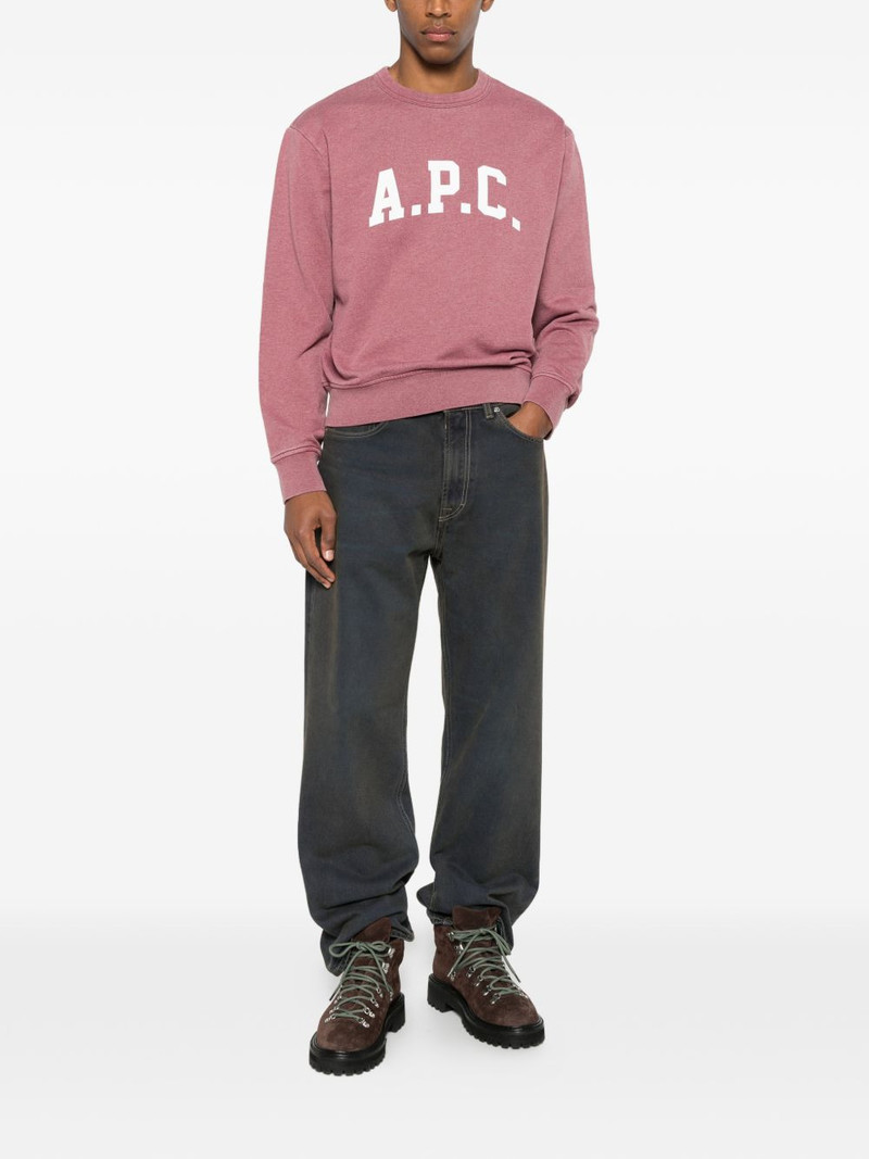 A.P.C. logo-print crew-neck sweater outlook