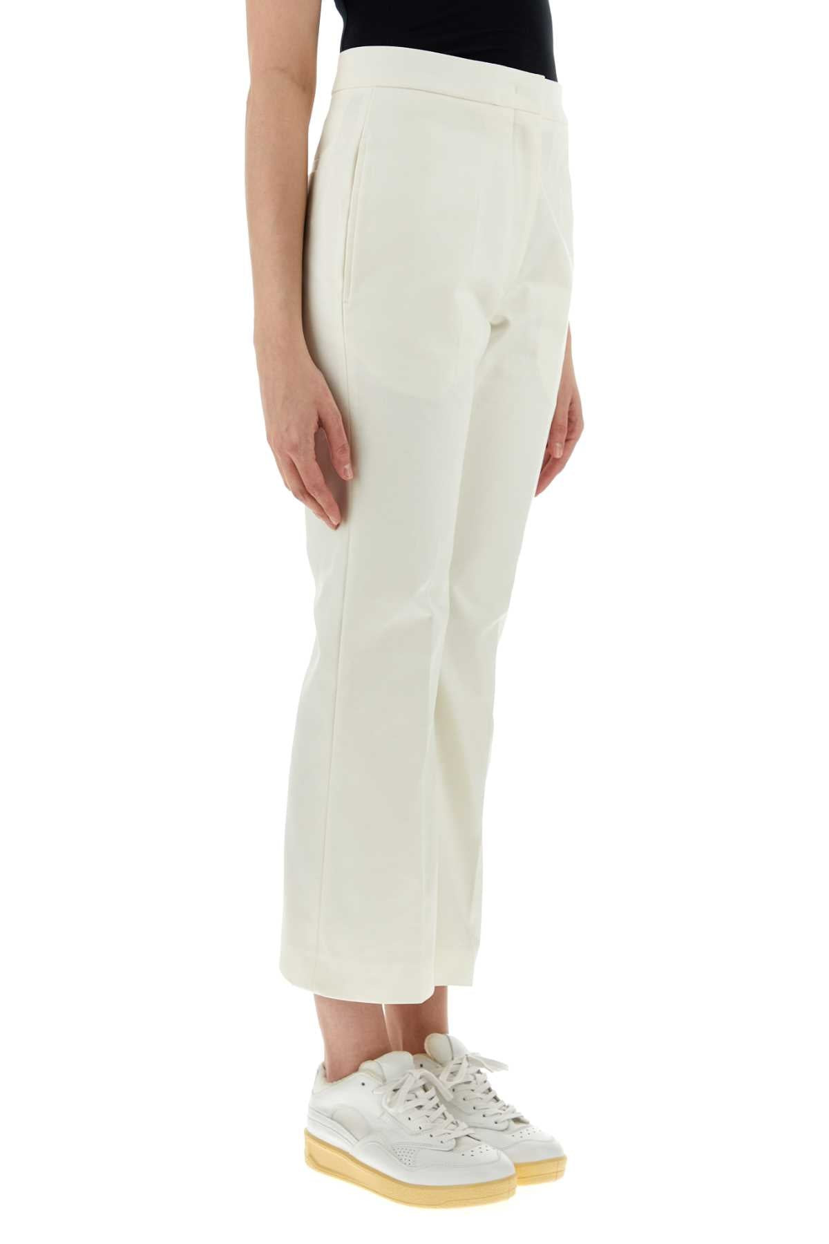 Jil Sander Women White Cotton Pant - 3