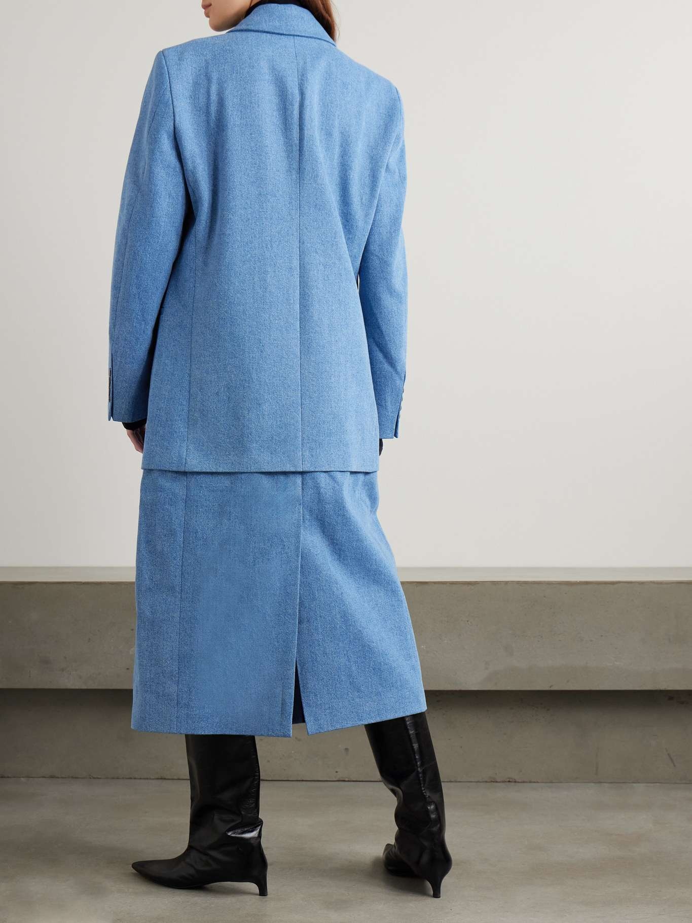 Atlas layered denim coat Navy - 4