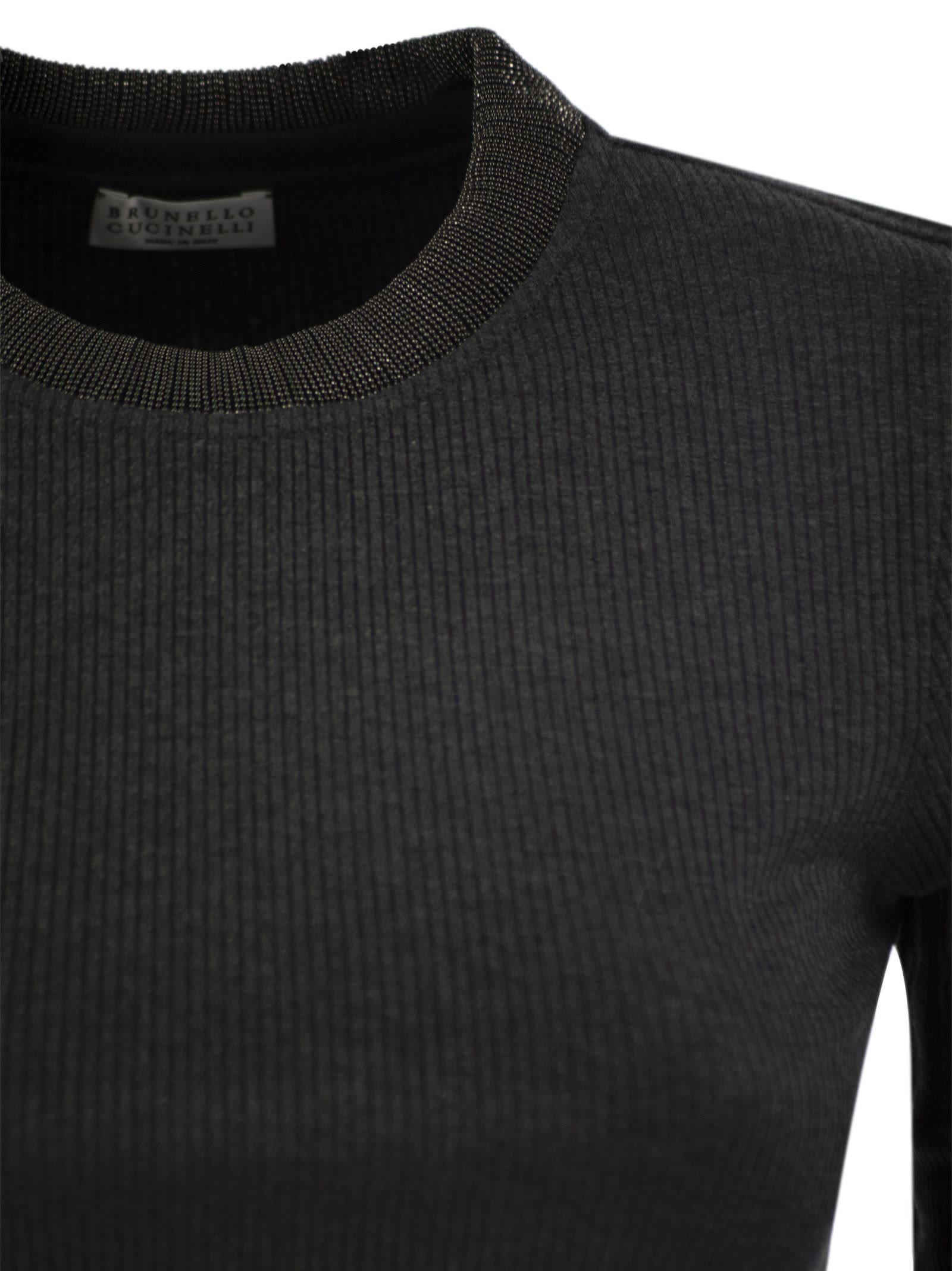 Brunello Cucinelli Women Ribbed Stretch Cotton Jersey - 4
