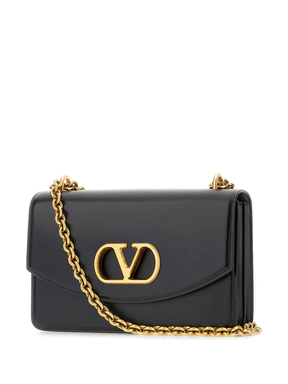 Vlogo plaque leather shoulder bag - 3