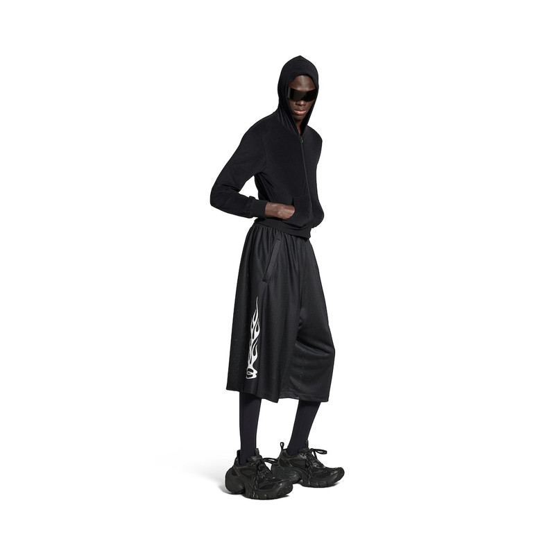 BALENCIAGA Men's Burning Unity Baggy Shorts in Black outlook