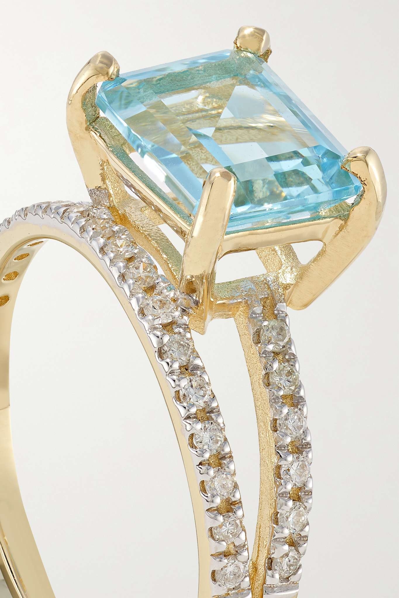 Point of Focus 14-karat gold, topaz and diamond ring - 4