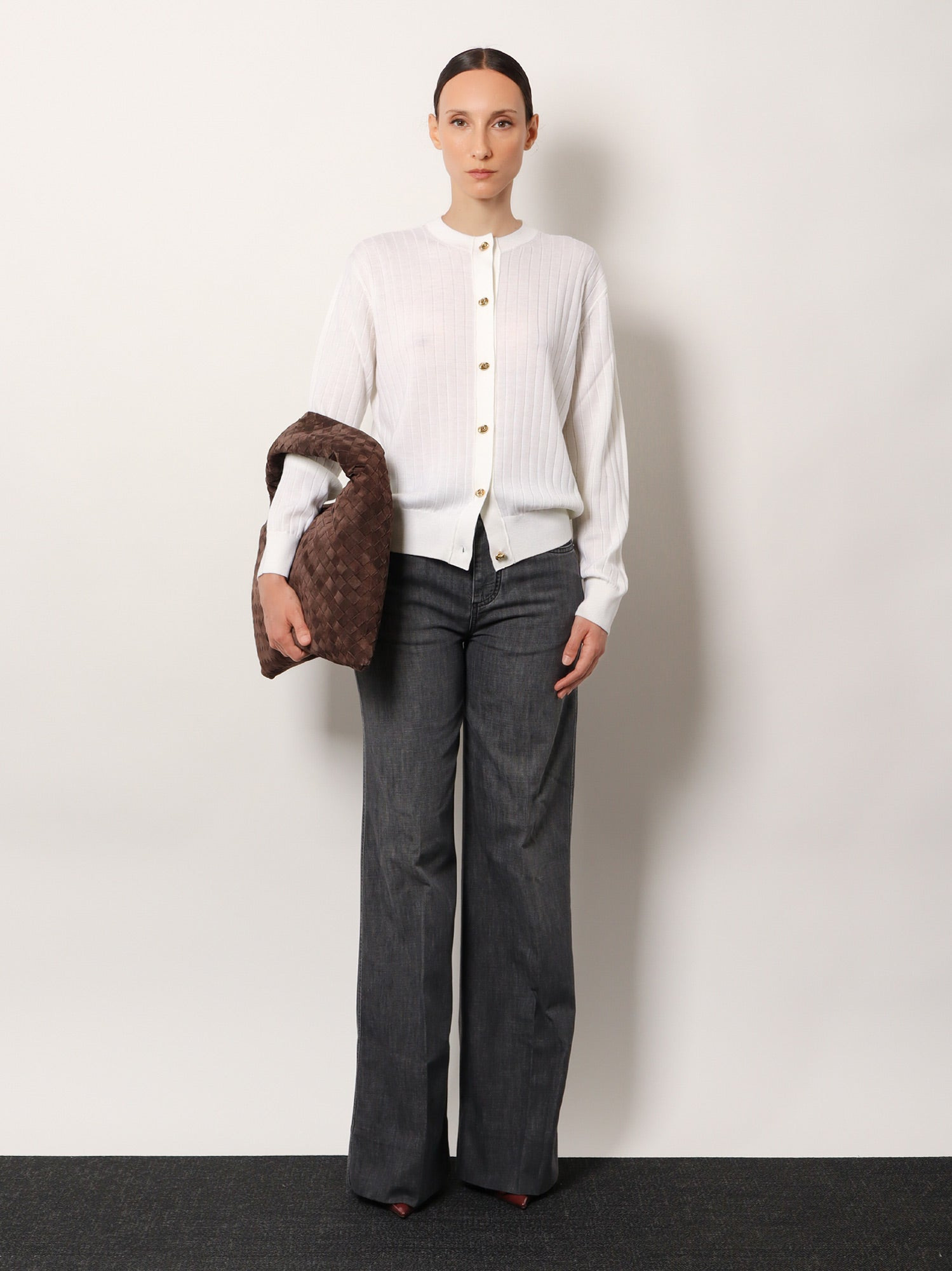 Black Washed Palazzo Denim Jeans - 2