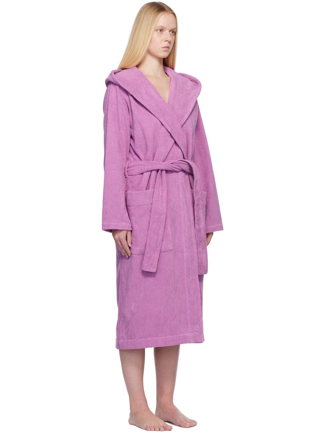 Pink Terry Hooded Bathrobe - 2