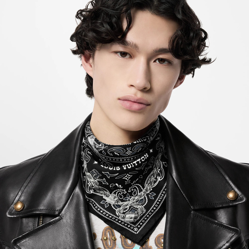 Monogram Tied Up Silk Bandana 5