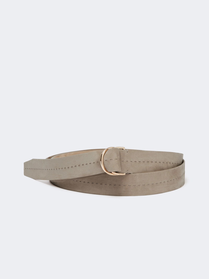 DOUBLETWIST40 Nubuck leather double-wrap belt - TURTLEDOVE 1