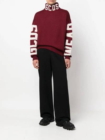 GCDS logo-intarsia high-neck jumper outlook