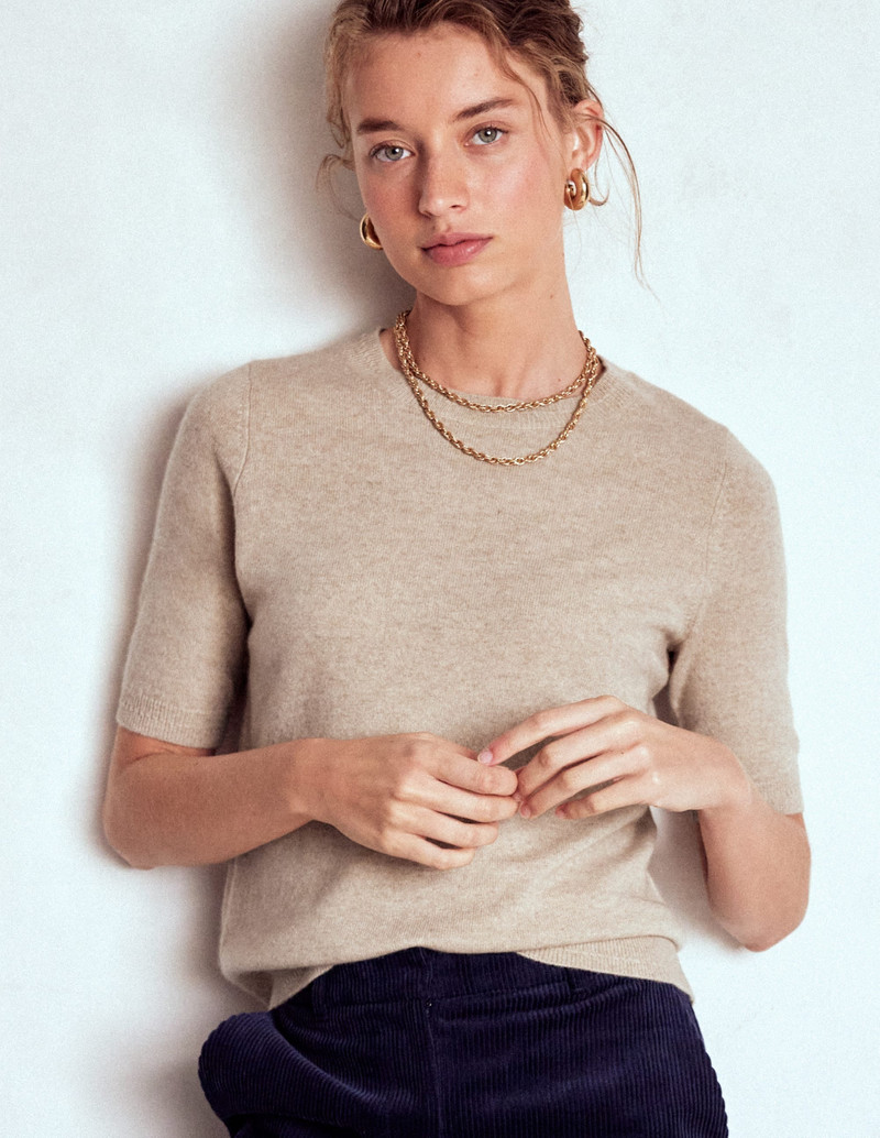 Eva Cashmere T-Shirt-Chinchilla Melange 5