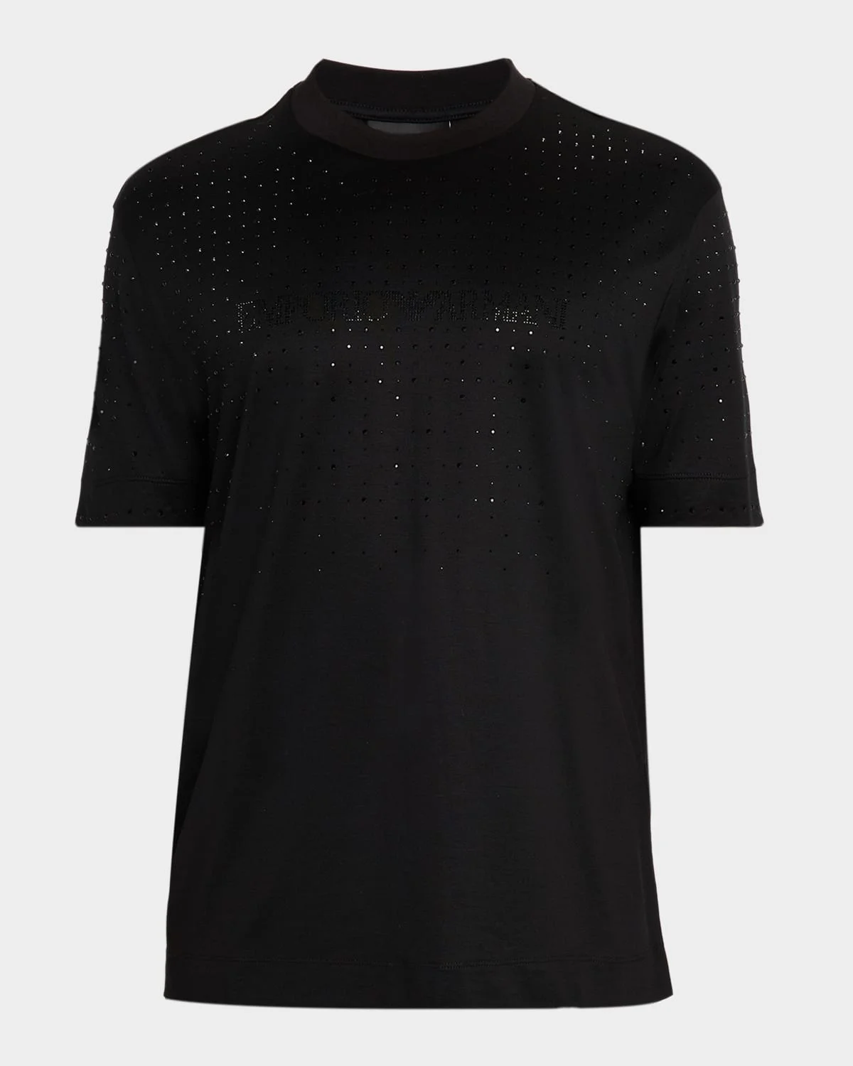 Men's Clubwear Cotton-Lyocell Jersey Rhinestone Logo T-Shirt - 1