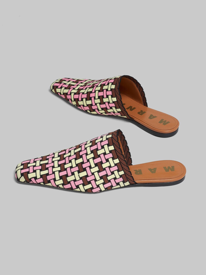 LIGHT YELLOW BROWN AND PINK JACQUARD MULE - 5