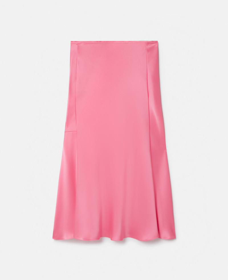 Double Satin Bias Cut Midi Skirt - 1