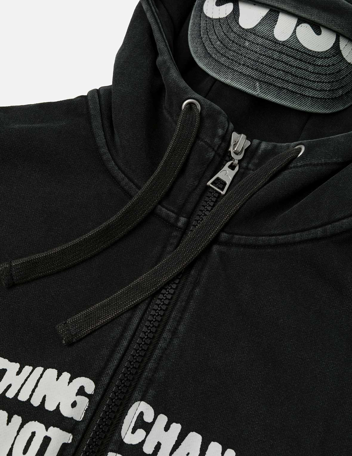 Slogan Print Oversized with Cap Hooded Jacket - 10