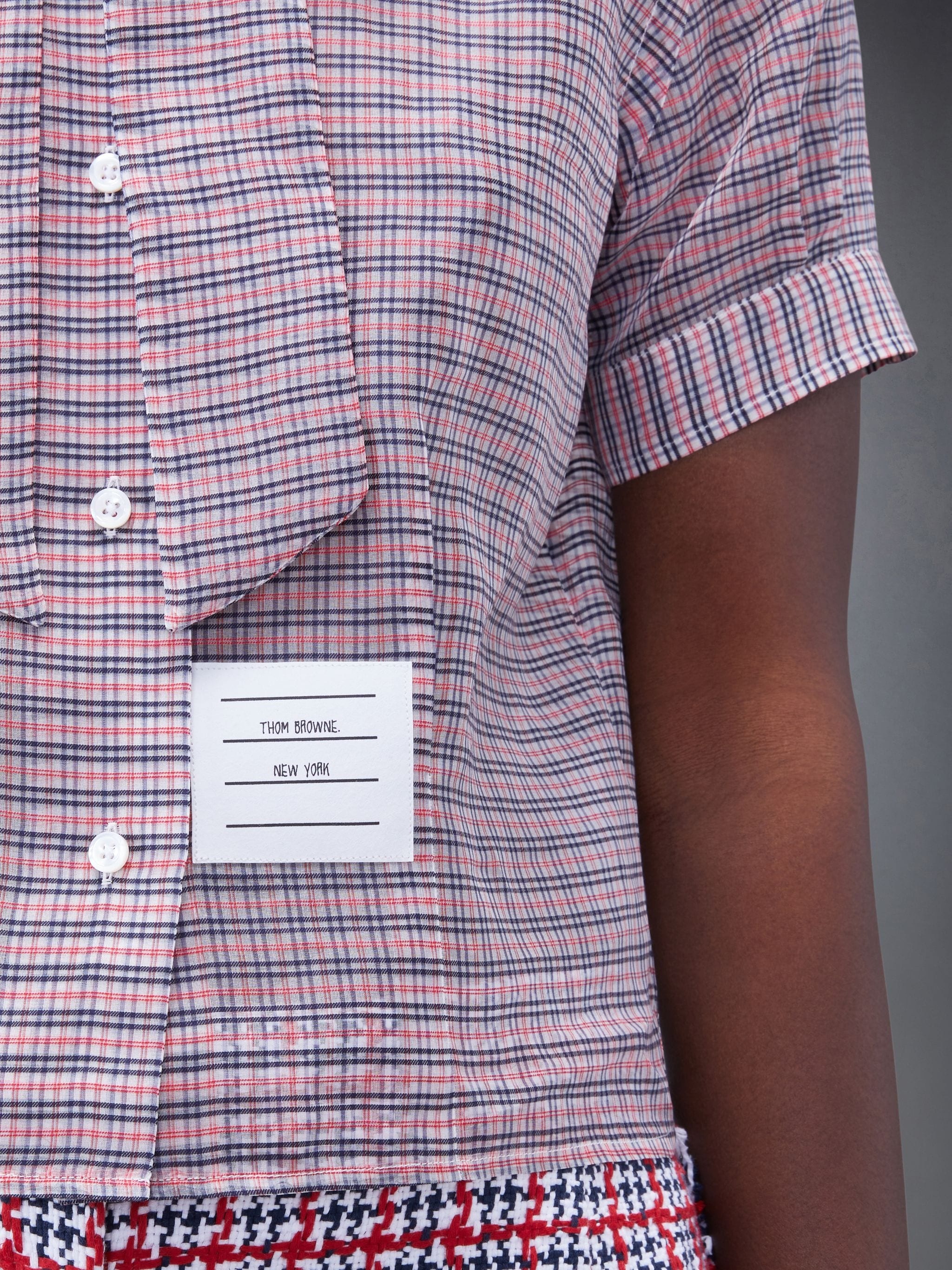 pussy-bow check-pattern blouse - 6