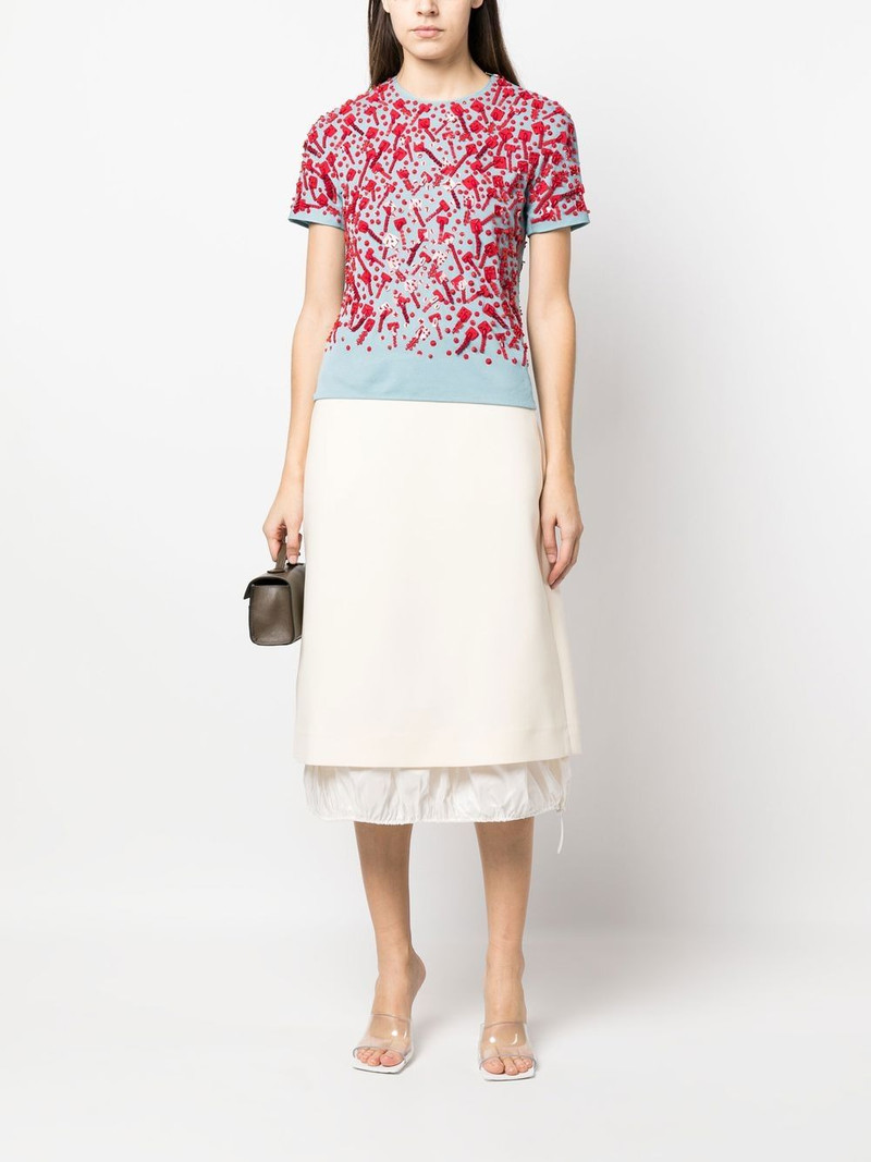 TORY BURCH double-faced wool midi skirt outlook