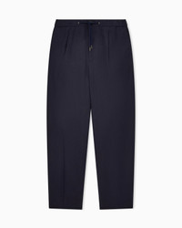 GIORGIO ARMANI SINGLE-DART, PURE LINEN CANVAS TROUSERS