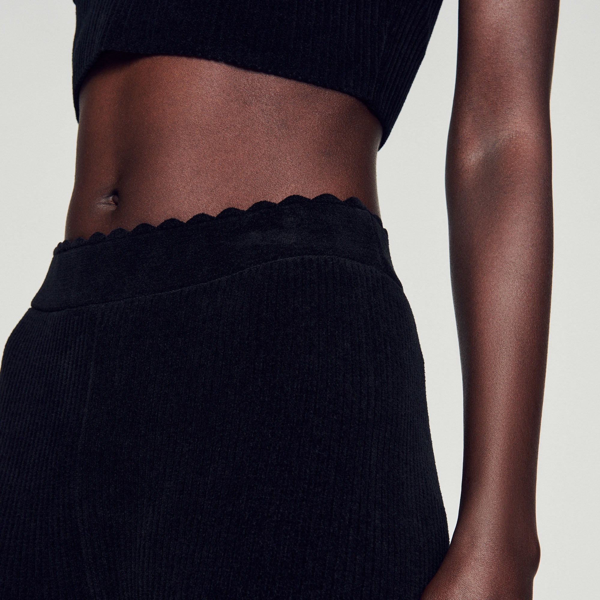 Flared velour knit pants - 4