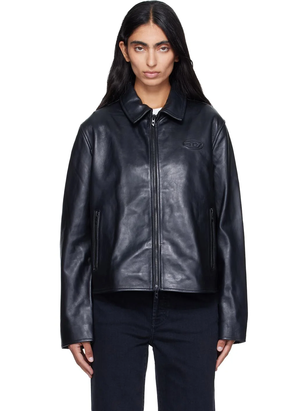 Black Leather Coach Jacket - 1
