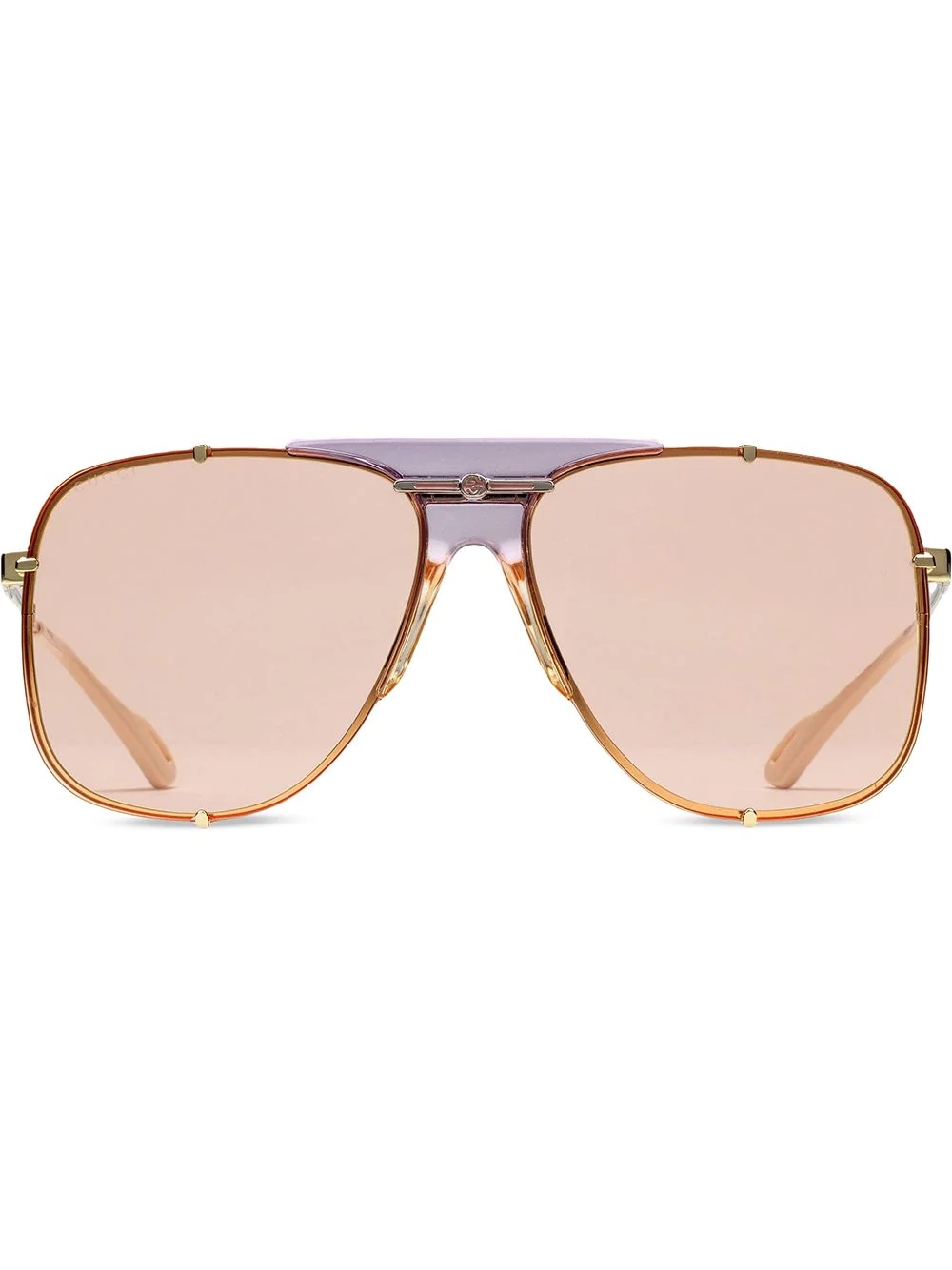 square aviator-frame sunglasses - 1