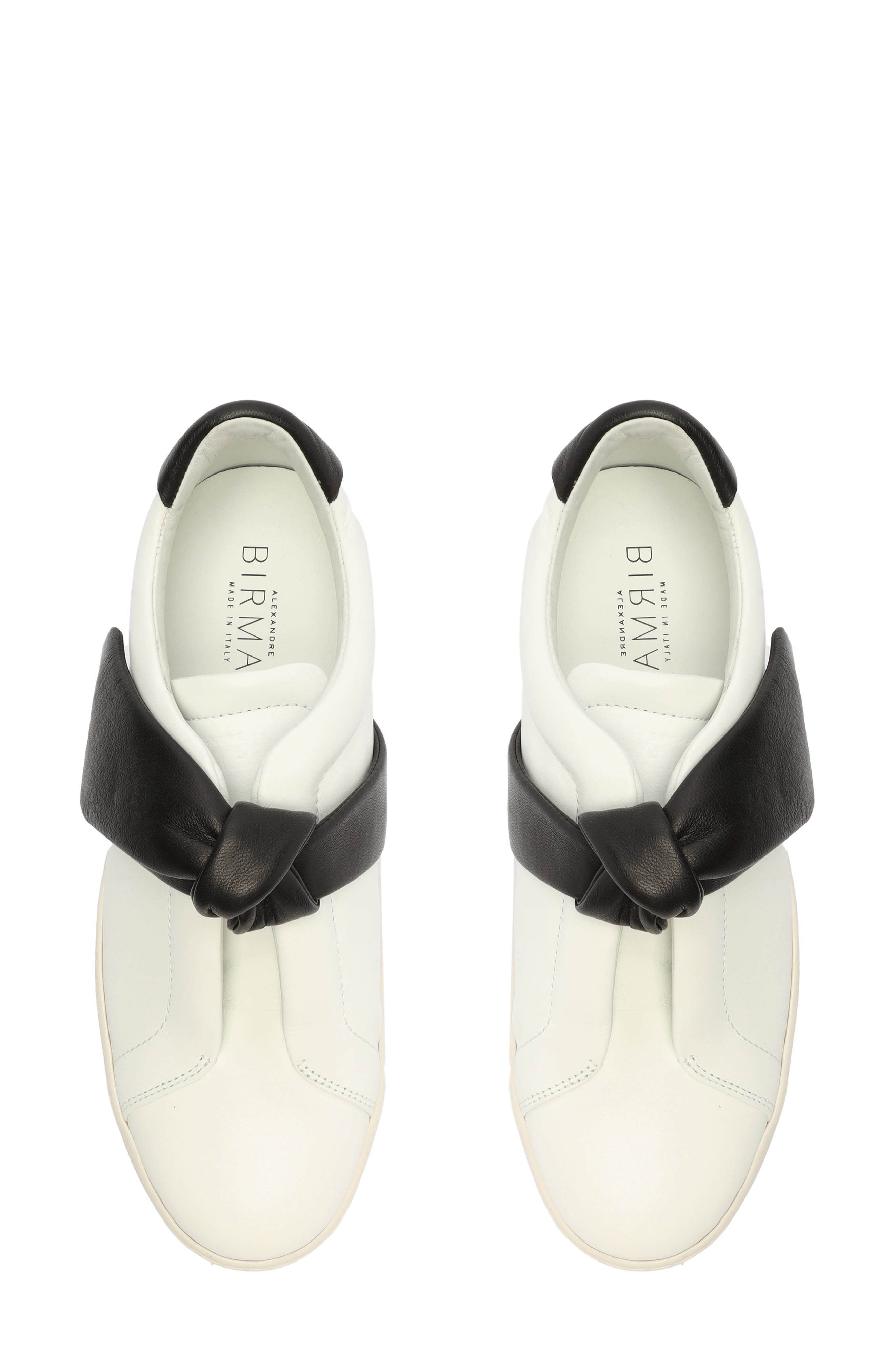 Alexandre Birman Clarita Bow Slip-On Sneaker in White/Black at Nordstrom - 9