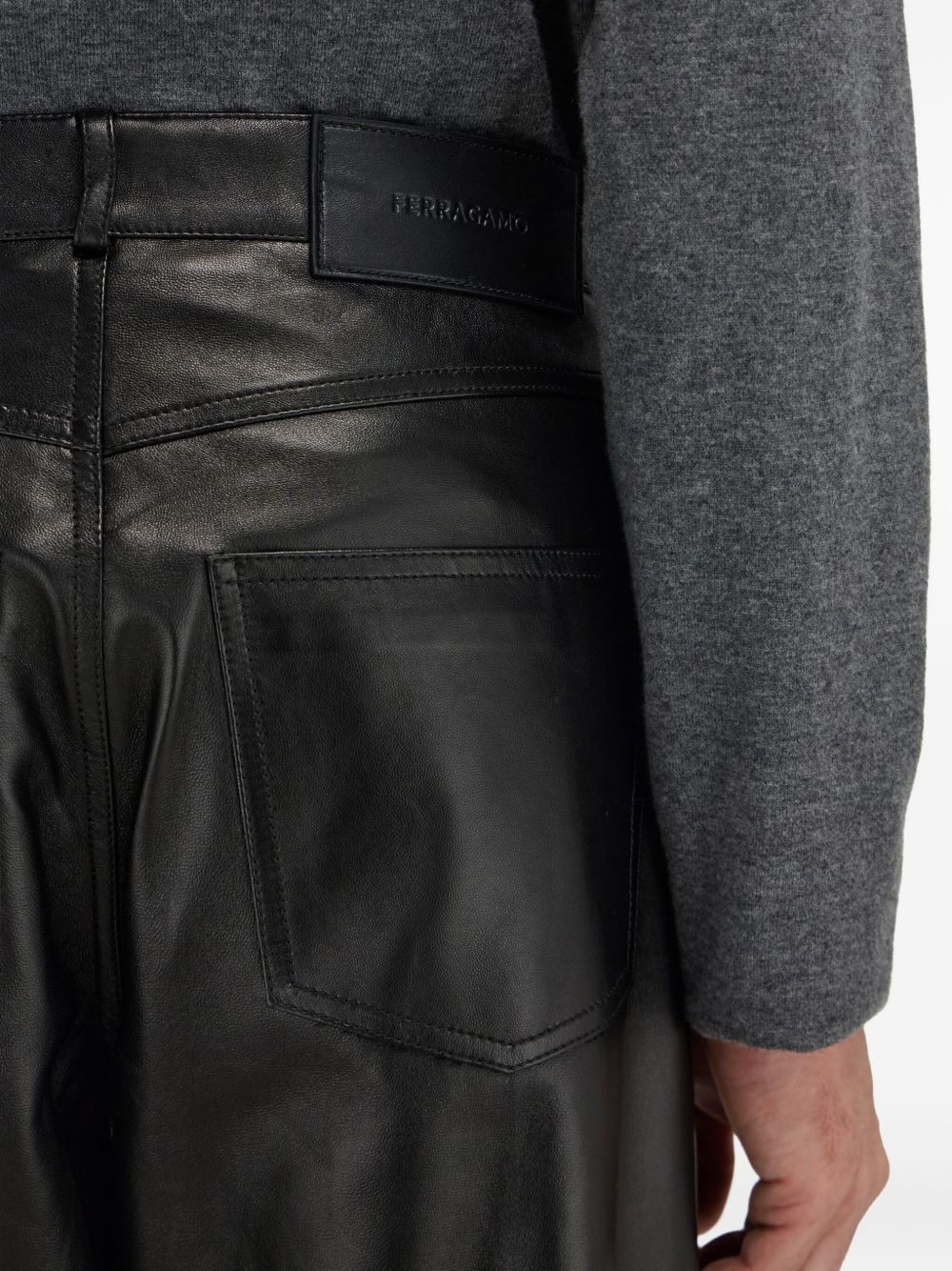 five-pocket nappa trousers - 4