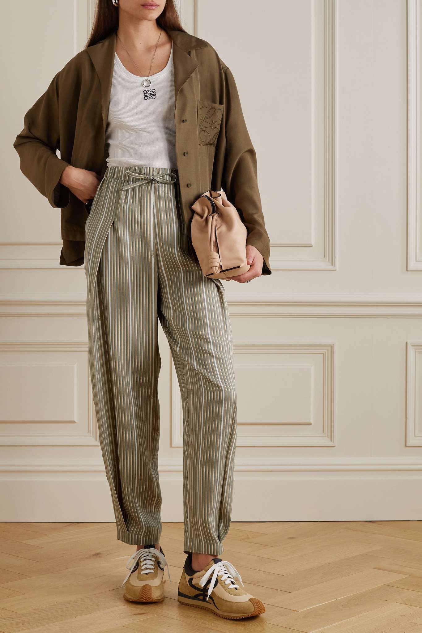 Striped silk tapered pants - 2