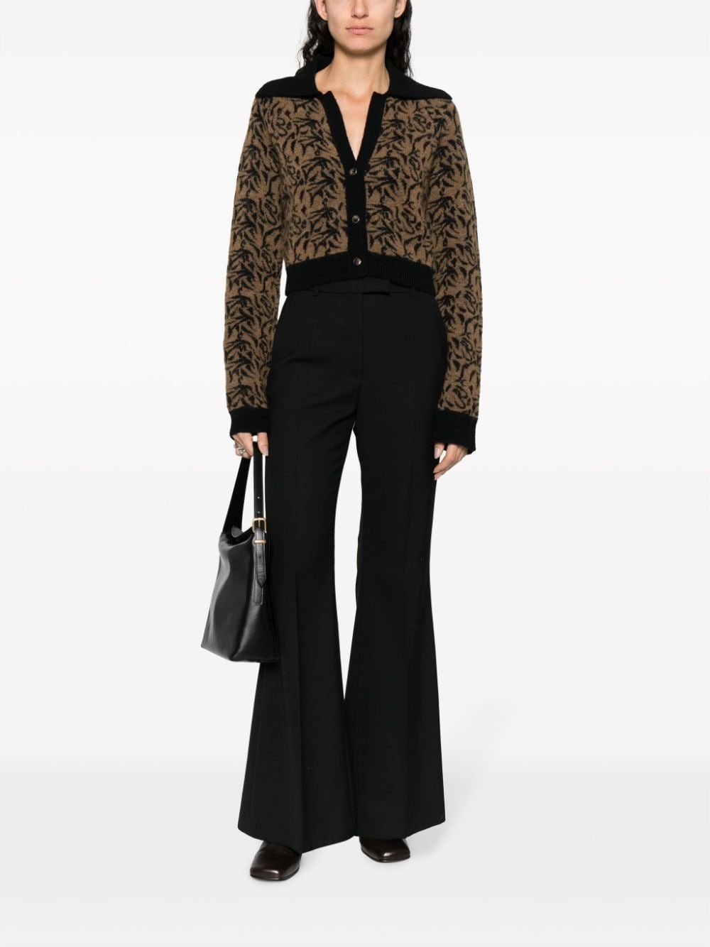 graphic-print wool-blend cardigan - 2