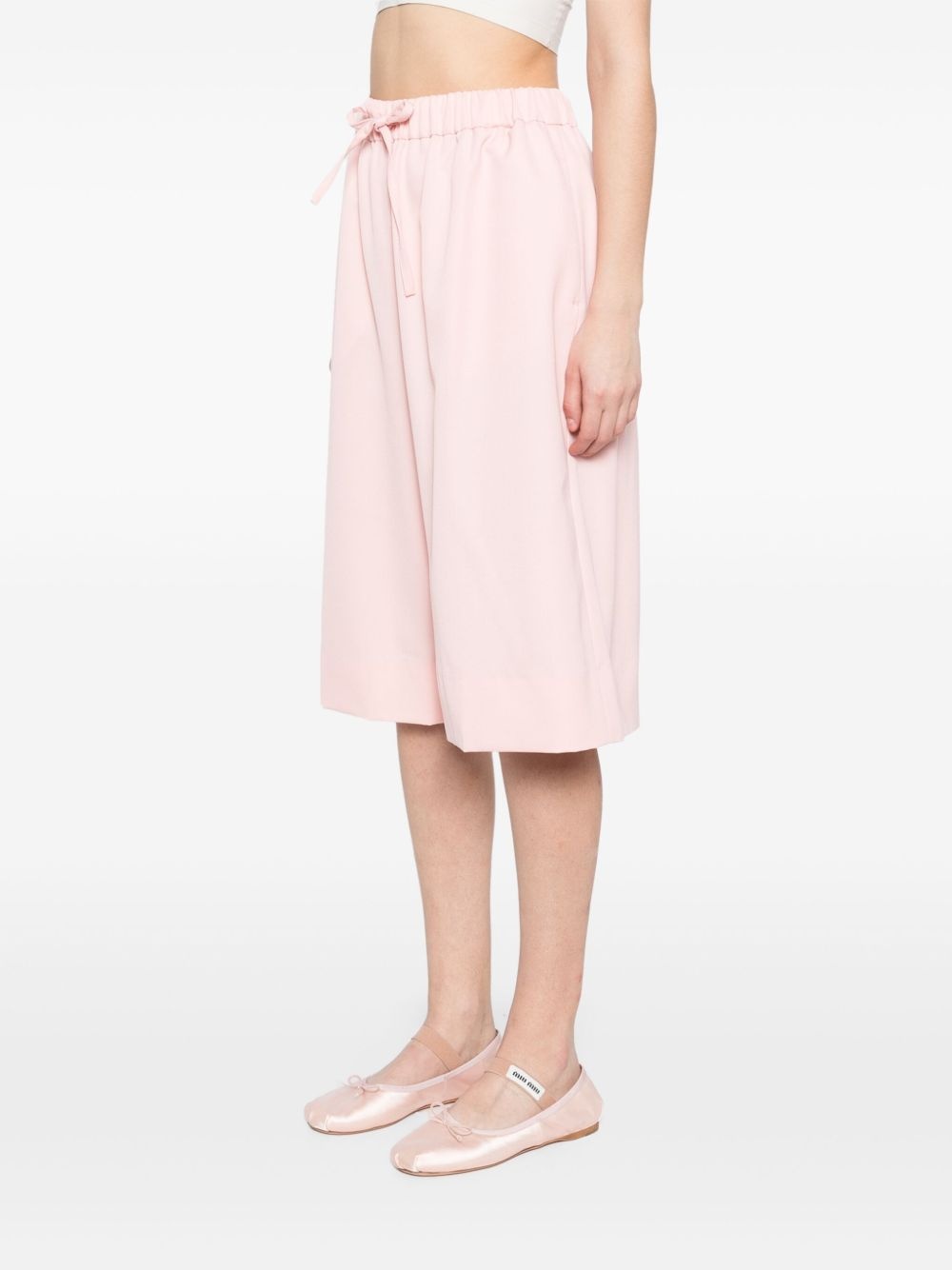 wide-leg elasticated long shorts - 3