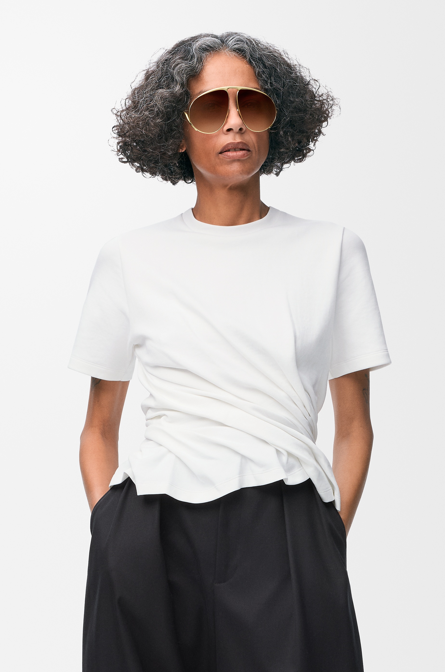 Twisted top in cotton blend - 3