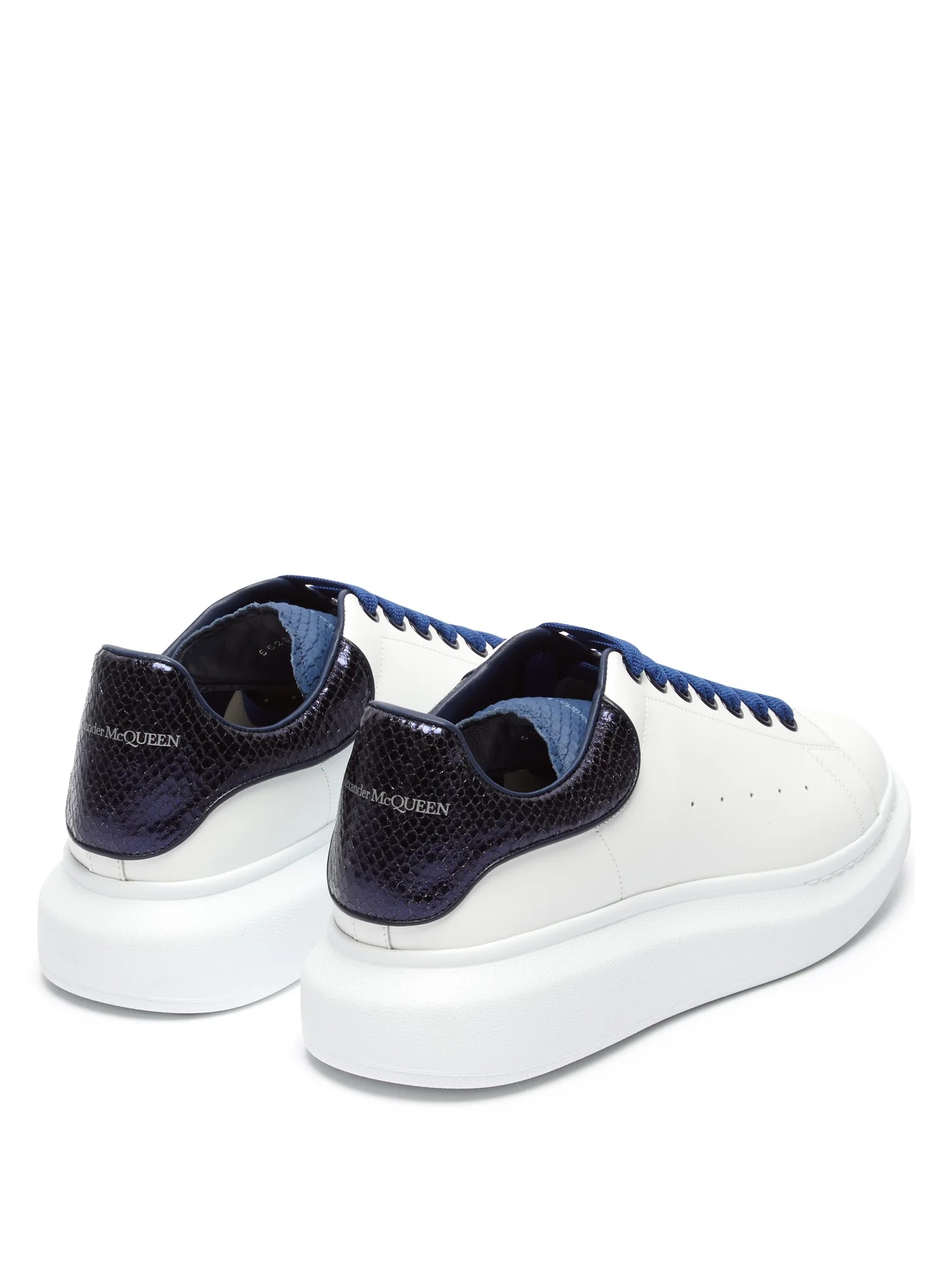 Raised-sole low-top leather trainers - 4