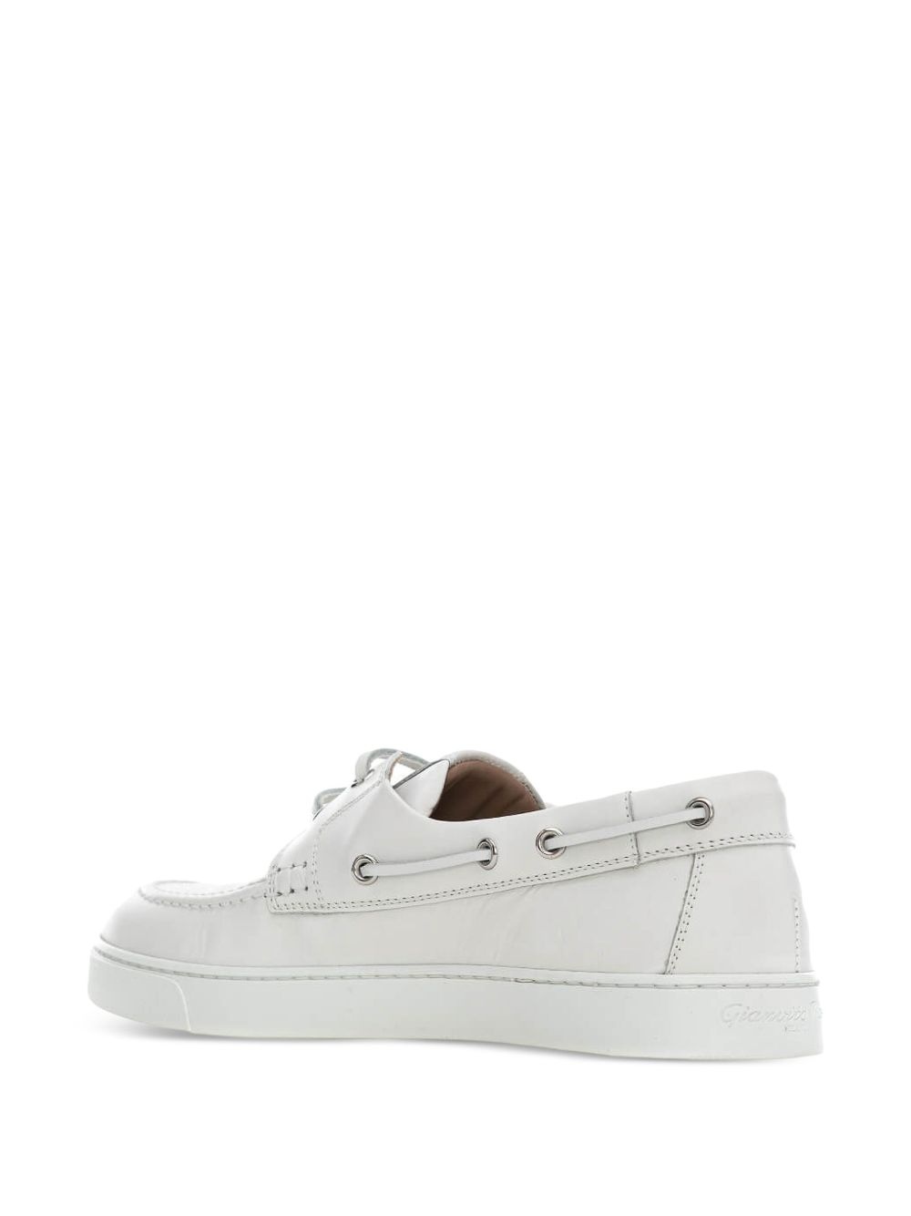 leather lace-up boat shoes - 3