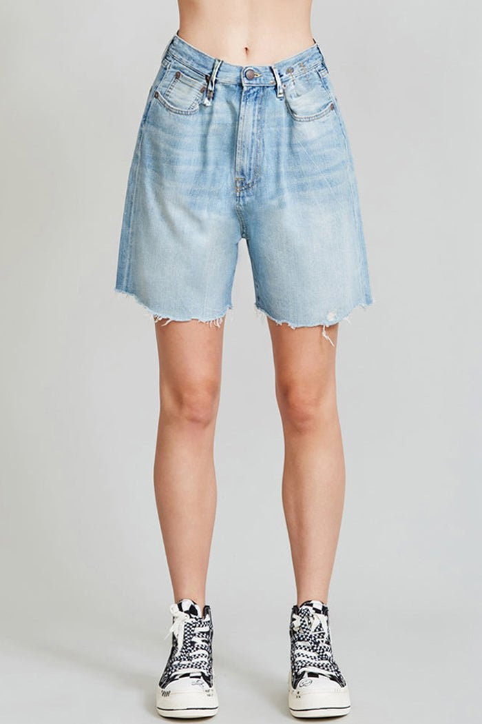 Damon Pleated Relaxed Short - Stevie Blue | R13 Denim Official Site - 1